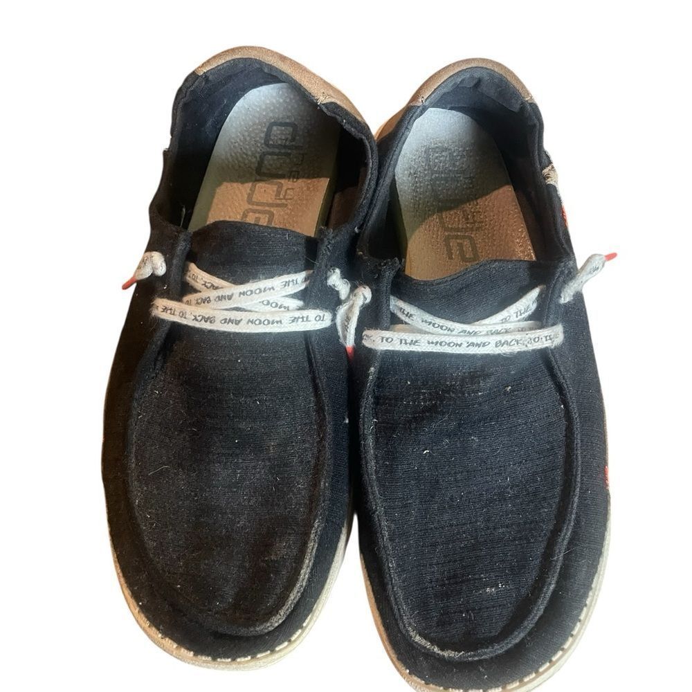 Hey Dude women’s  Black Slip-On Loafers excellent condition size 10